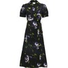 Short Sleeve Midi Shivon Dress, Black/Periwinkle Multi - Dresses - 1 - thumbnail