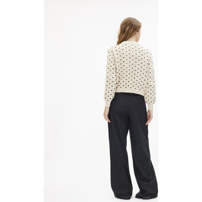 Veronica Cardigan, Cream/Black - Cardigans - 4