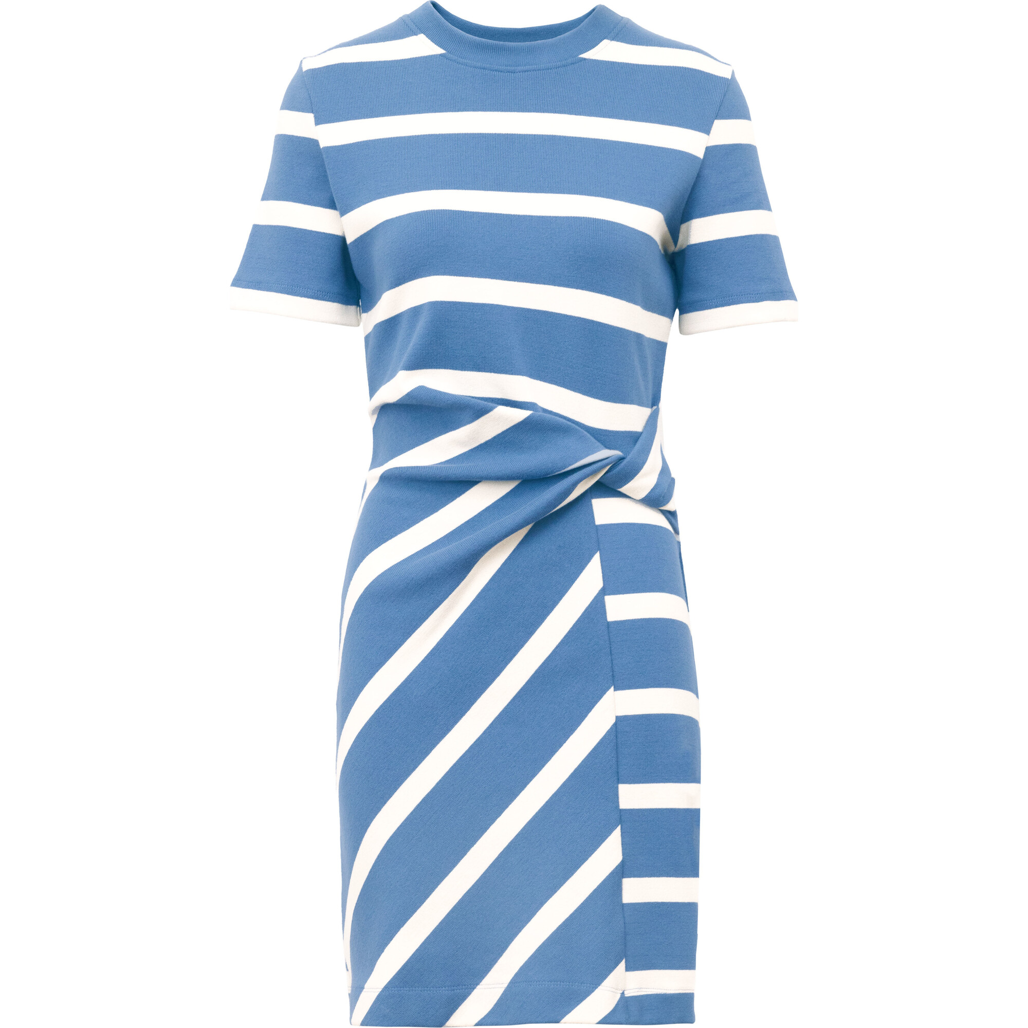 Short Striped Cody Dress, French Blue/Cream - Dresses - 1
