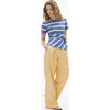 Short Sleeve Carlita Top, French Blue/Cream - T-Shirts - 3