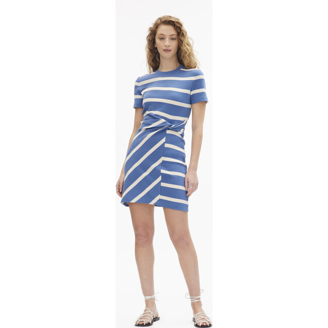 Short Striped Cody Dress, French Blue/Cream - Dresses - 2