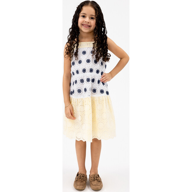 Mini Teddy Dress, Yellow/Navy Multi - Dresses - 2