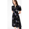 Short Sleeve Midi Shivon Dress, Black/Periwinkle Multi - Dresses - 5