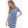 Short Striped Cody Dress, French Blue/Cream - Dresses - 5