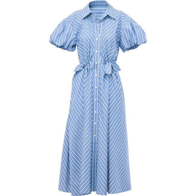 Elza Dress, French Blue/White Multi