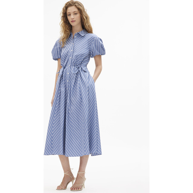 Elza Dress, French Blue/White Multi - Dresses - 3