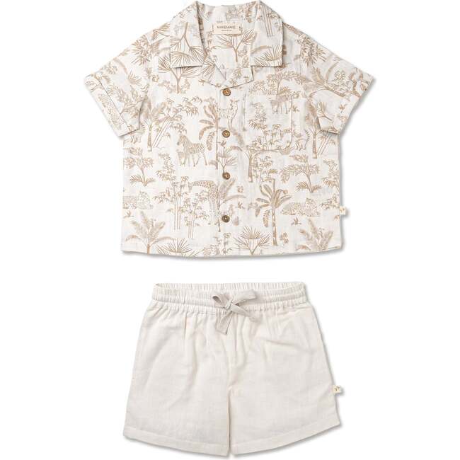 Organic Shirt & Shorts Set, Wild Tropics