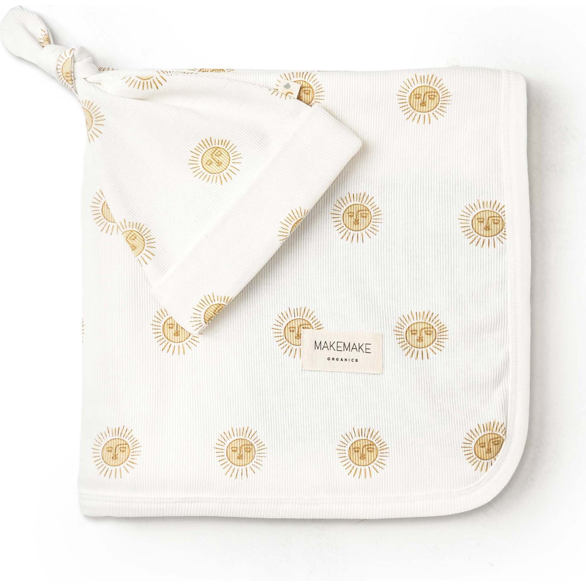Organic Swaddle Blanket & Hat Set, Summer Sun - Swaddles - 1