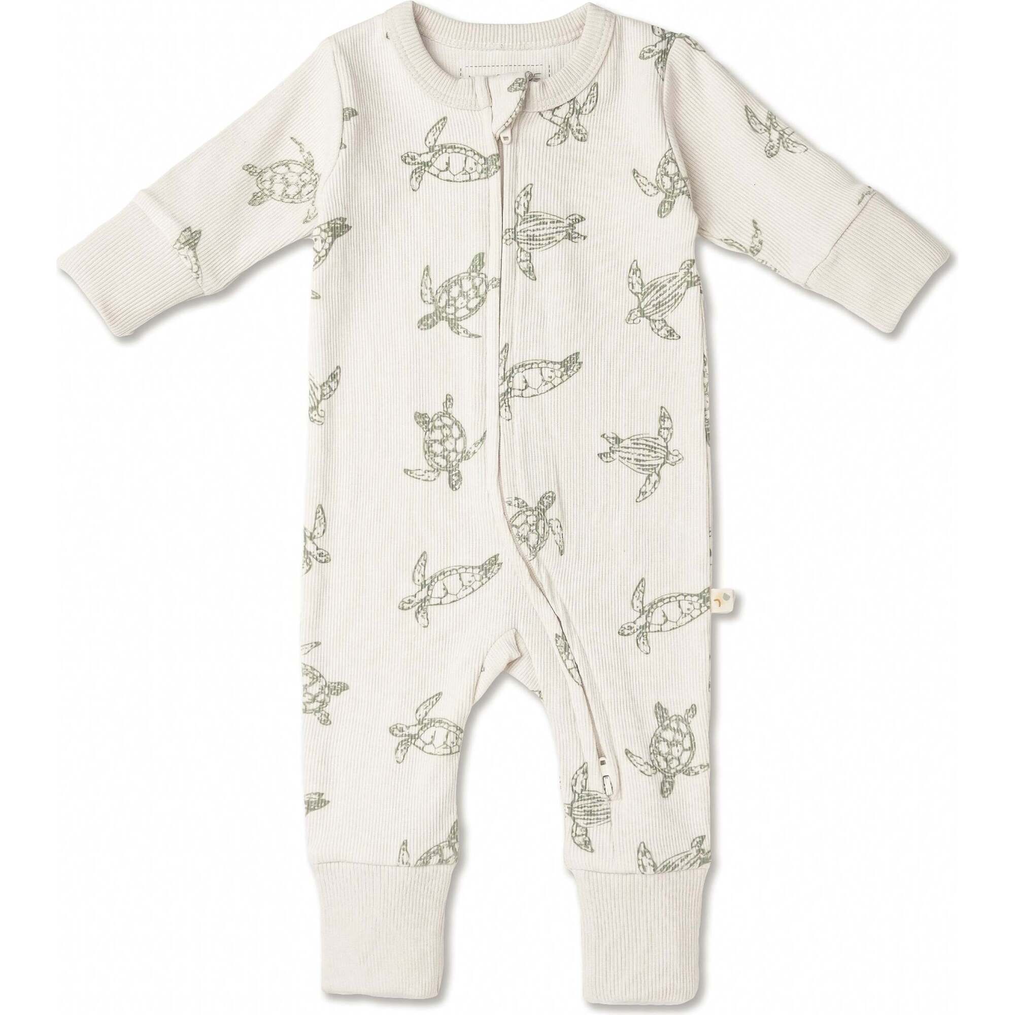 Organic 2-Way Zip Romper, Turtles - Rompers - 1