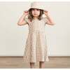 Organic Flutter Summer Dress, Brown Chequered - Dresses - 2