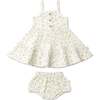 Organic Buttoned Tiered Dress, Petals - Dresses - 1 - thumbnail