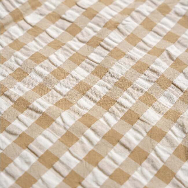 Organic Flutter Summer Dress, Brown Chequered - Dresses - 3