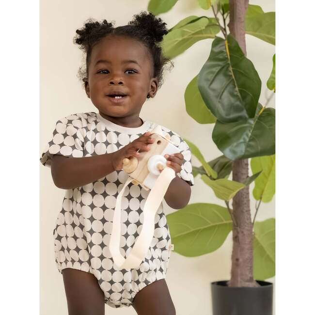 Organic Short Sleeve Bubble Romper, Mod Dots - Rompers - 2