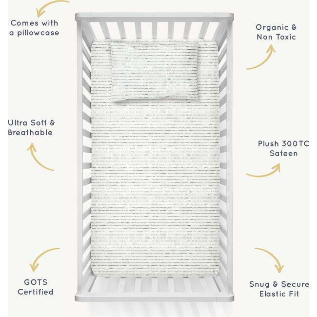 Organic Crib Sheet, Pebble - Crib Sheets - 4
