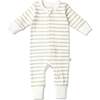 Organic 2-Way Zip Romper, Sage Stripes - Rompers - 1 - thumbnail