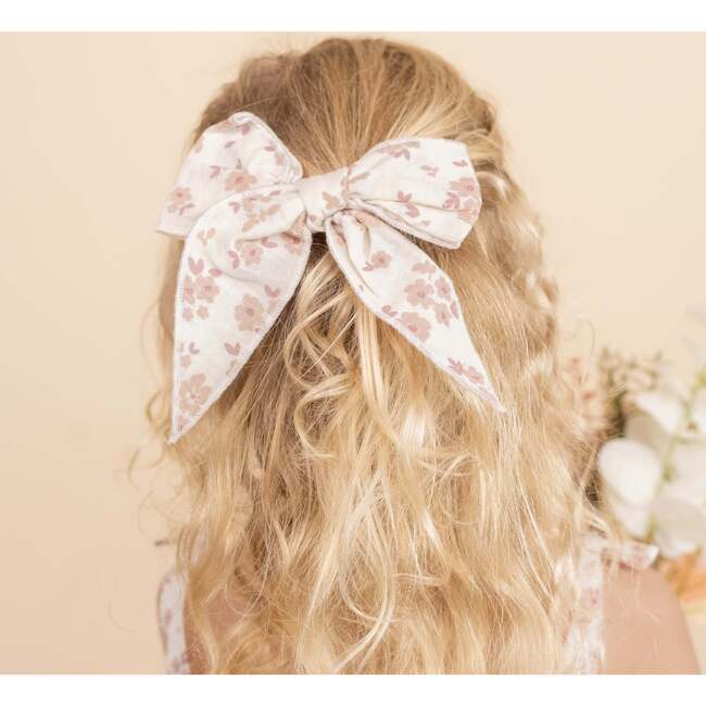 Organic Hair Bow Clip, Petit Floral - Hair Accessories - 2