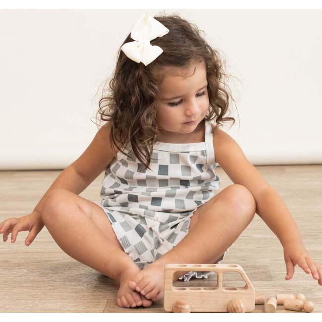 Organic Spaghetti Top & Short Set, Chequered - Mixed Apparel Set - 2