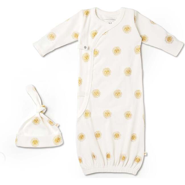 Organic Kimono Infant Sleep Gown, Summer Sun