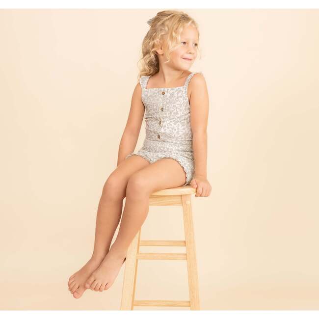 Organic Flutter Jumpsuit, Sage Floral - Rompers - 2