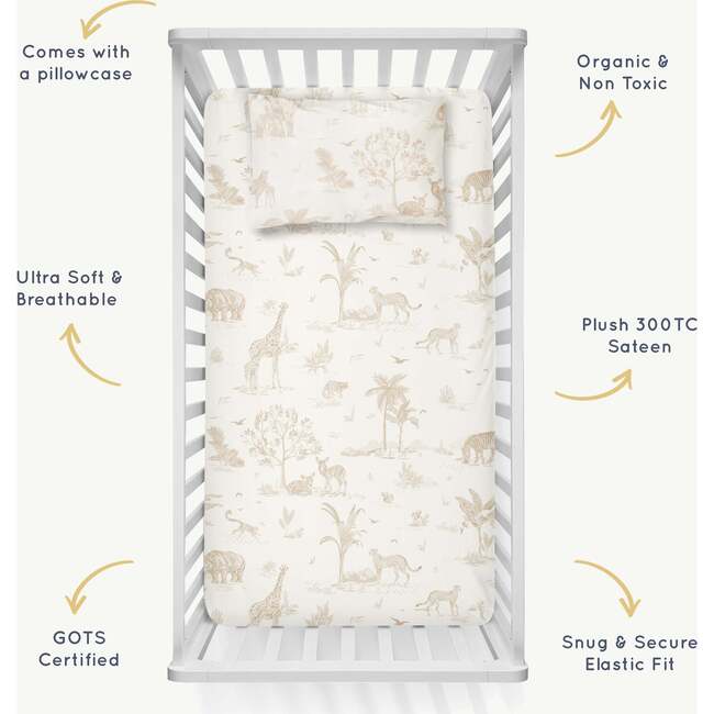 Organic Crib Sheet, Safari - Crib Sheets - 5