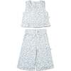 Organic Ruffle Top & Pants Set, Blue Vines - Mixed Apparel Set - 1 - thumbnail