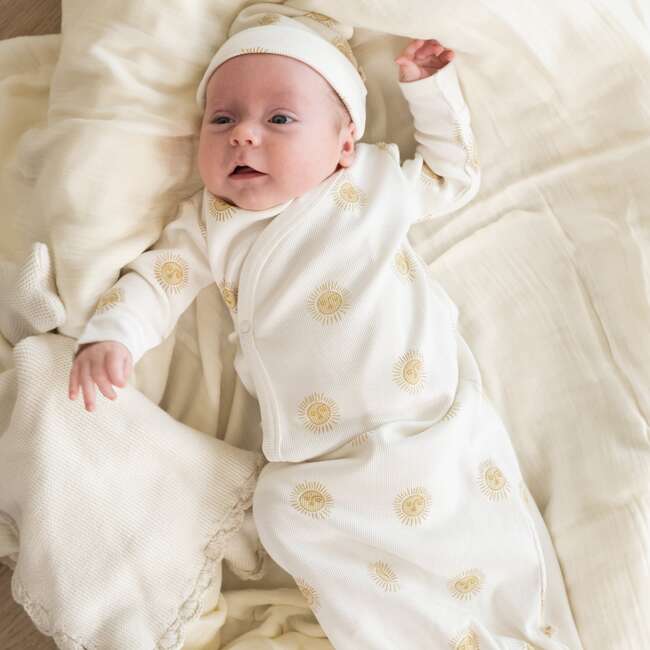 Organic Kimono Infant Sleep Gown, Summer Sun - Nightgowns - 2