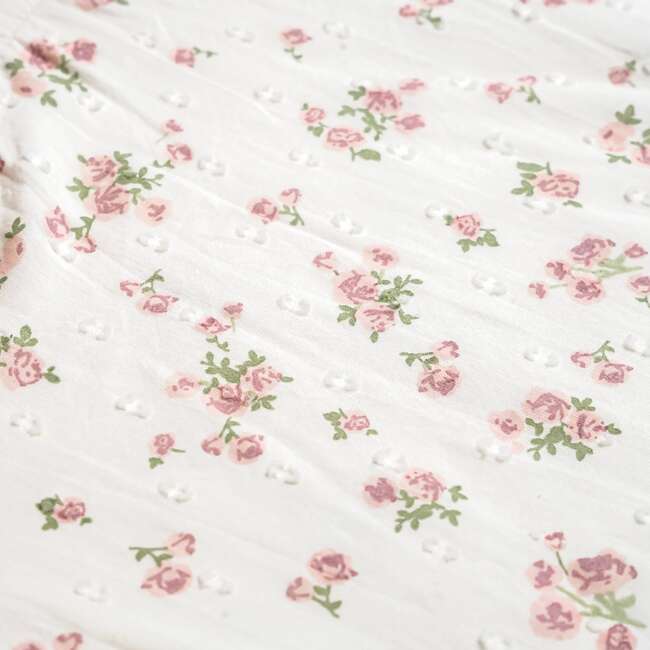 Organic Puff Sleeve Collar Dress, English Roses - Dresses - 3