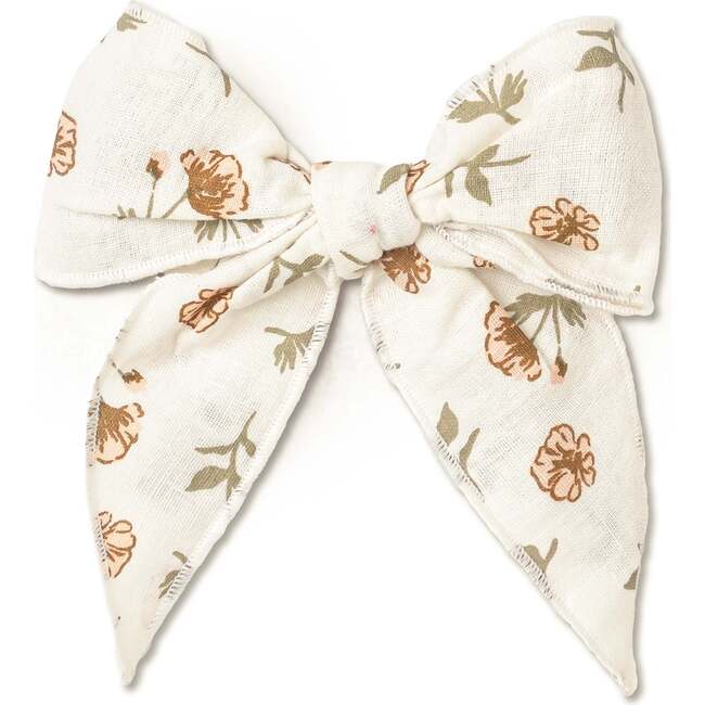 Organic Hair Bow Clip, Fleur