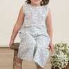 Organic Ruffle Top & Pants Set, Blue Vines - Mixed Apparel Set - 2