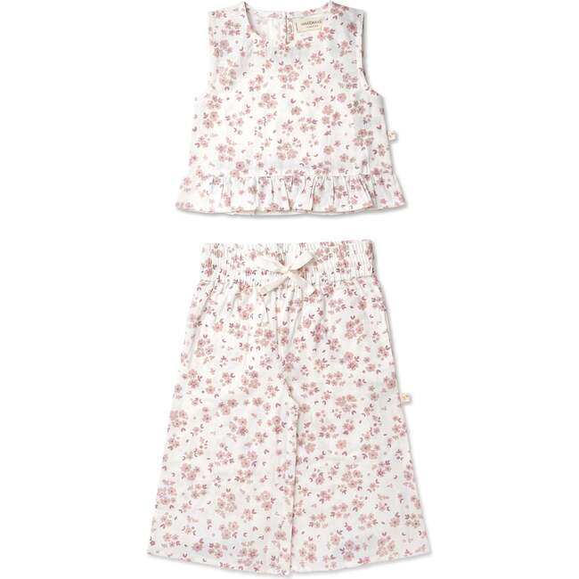 Organic Ruffle Top & Pants Set, Petit Floral
