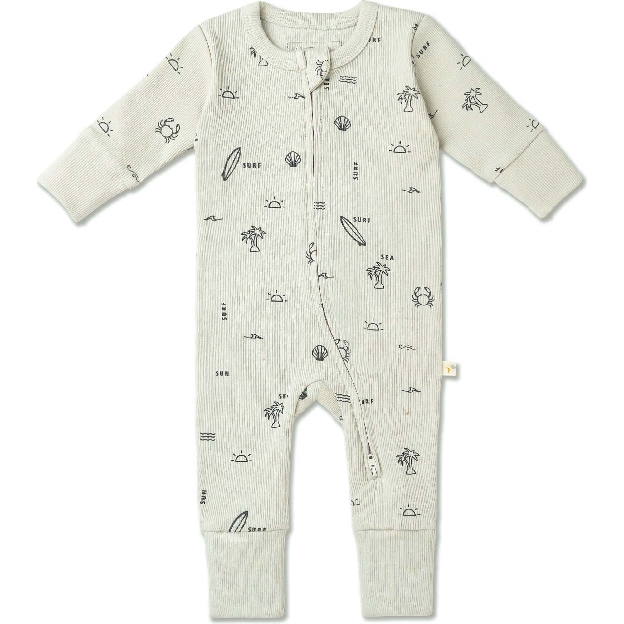 Organic 2-Way Zip Romper, Surf - Rompers - 1