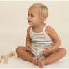 Organic Spaghetti Top & Short Set, Sage Stripes - Mixed Apparel Set - 2