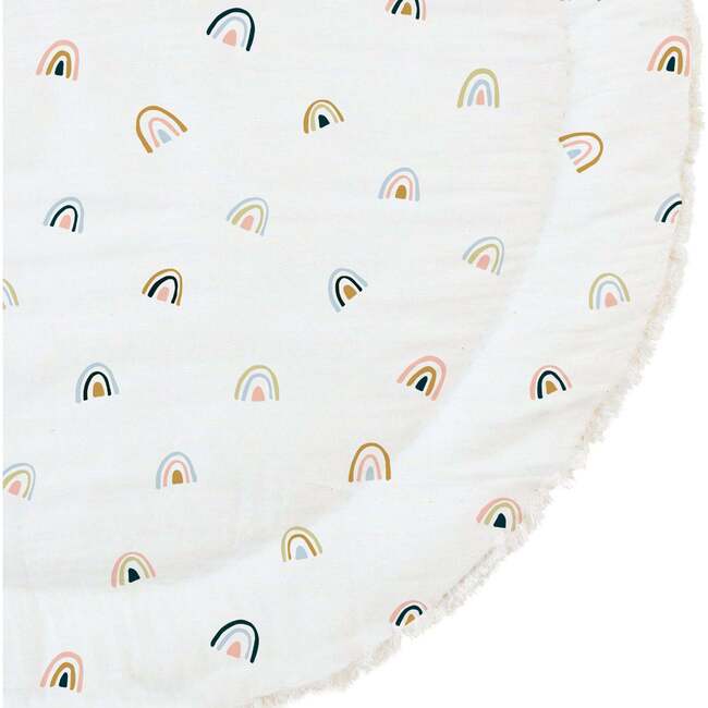 Organic Cotton Quilted Play Mat, Rainbow - Playmats - 5
