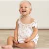 Organic Tie Shoulder Bubble Romper, English Roses - Rompers - 2