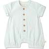 Organic Short Bubble Romper, Green Stripes - Rompers - 1 - thumbnail