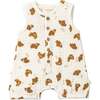 Organic Sleeveless Bubble Romper, Croissant - Rompers - 1 - thumbnail