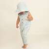 Organic Sleeveless Full Romper, Green Stripes - Rompers - 2