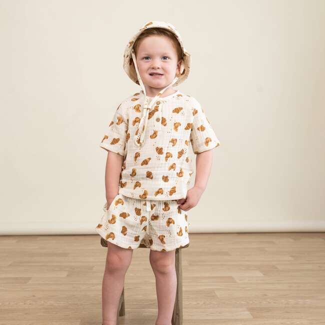 Organic Raglan Shirt & Shorts Set, Croissant - Mixed Apparel Set - 2
