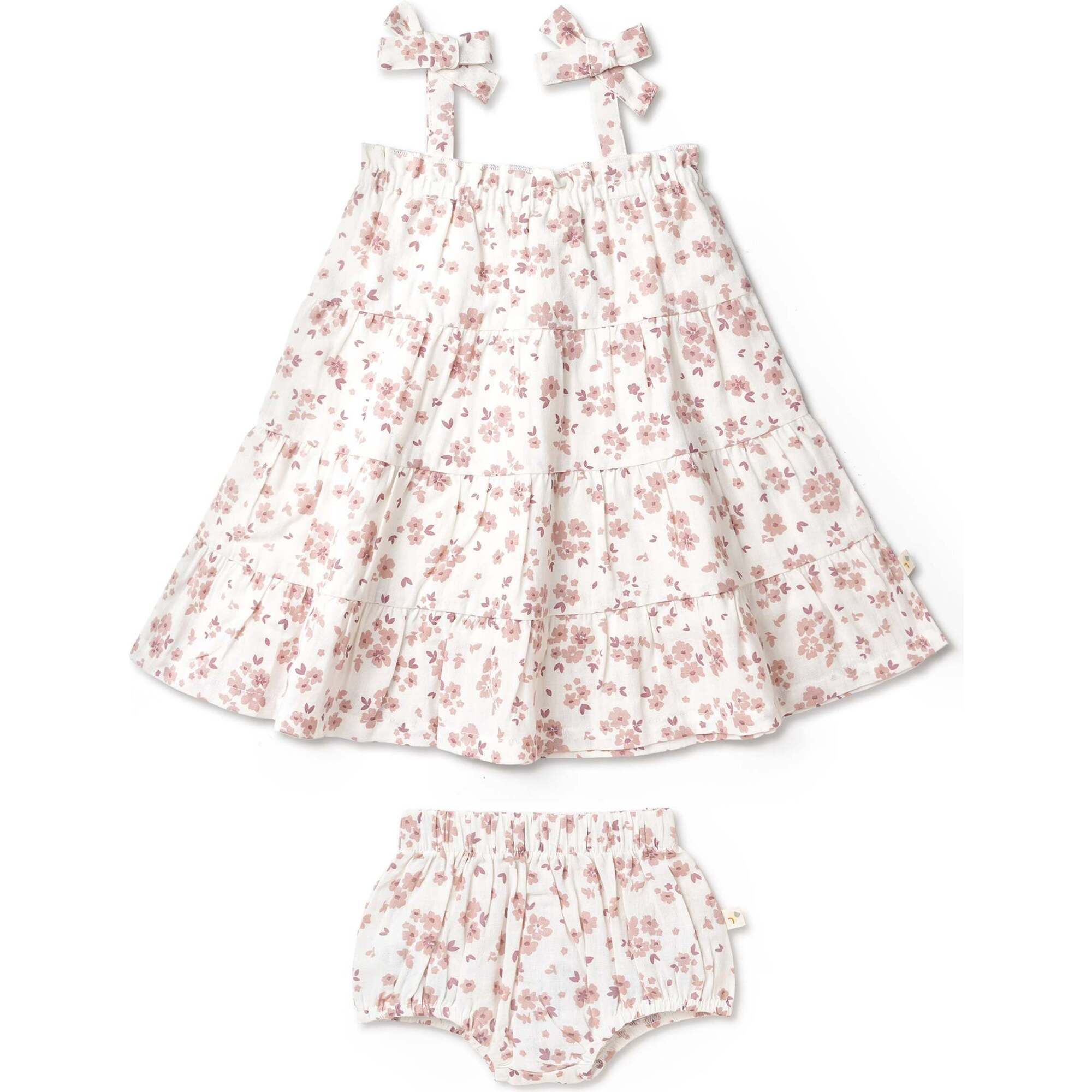 Organic Tiered Dress, Petit Floral - Dresses - 1