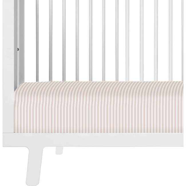 Organic Crib Sheet, Beige Stripes - Crib Sheets - 1