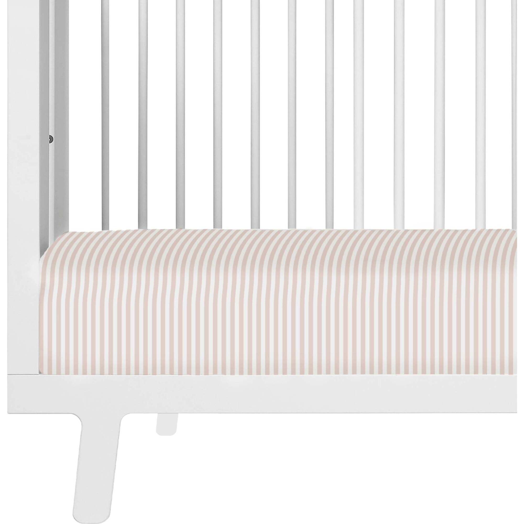 Organic Crib Sheet, Beige Stripes - Crib Sheets - 1