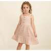 Organic Buttoned Tiered Dress, Dash Lines - Dresses - 2