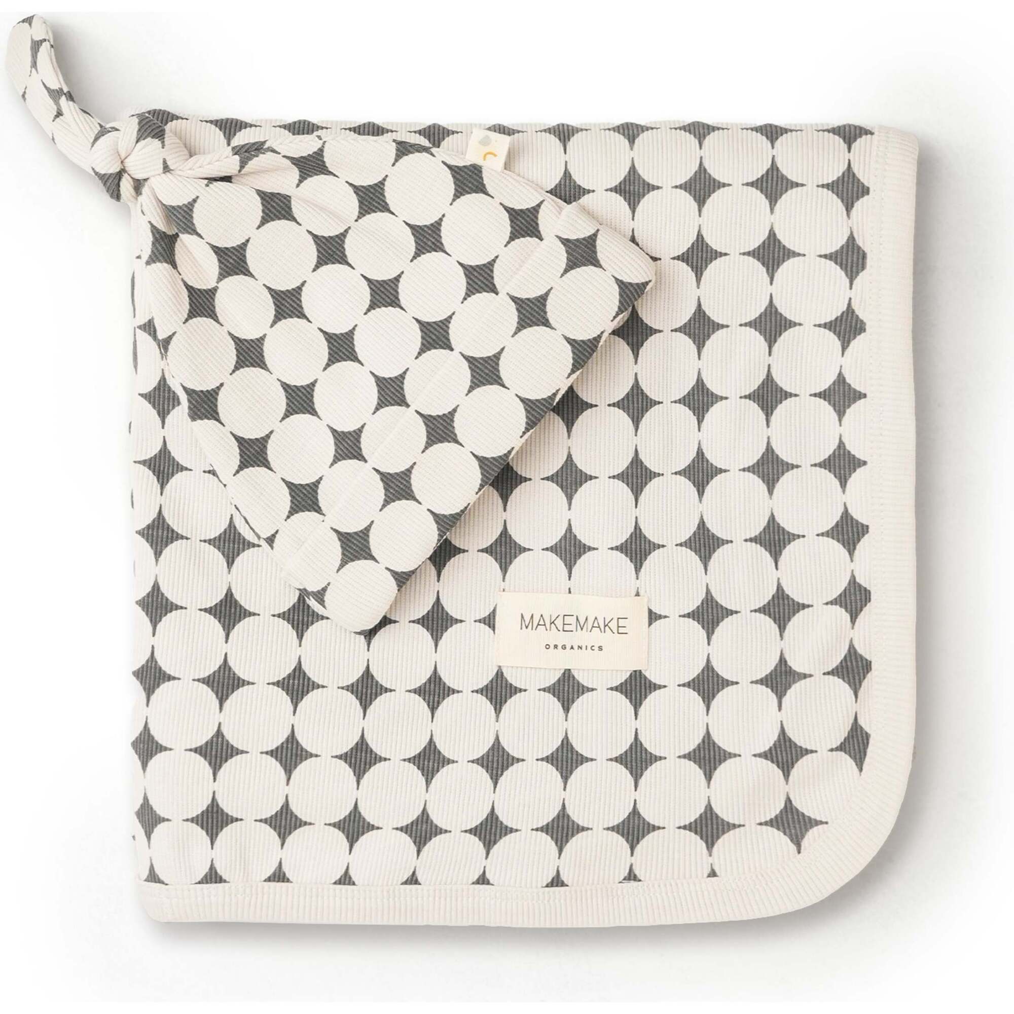 Organic Swaddle Blanket & Hat Set, Mod Dots - Swaddles - 1