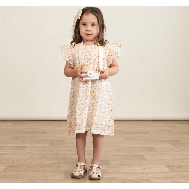 Organic Short Sleeve Flutter Dress, Gardenia - Dresses - 2