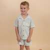 Organic Shirt & Shorts Set, Green Stripes - Mixed Apparel Set - 2