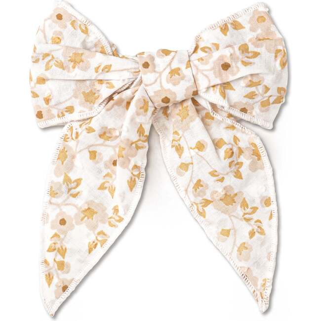Organic Hair Bow Clip, Gardenia