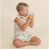 Organic Tank & Tee Shorts Set, Sage Stripes - Mixed Apparel Set - 2