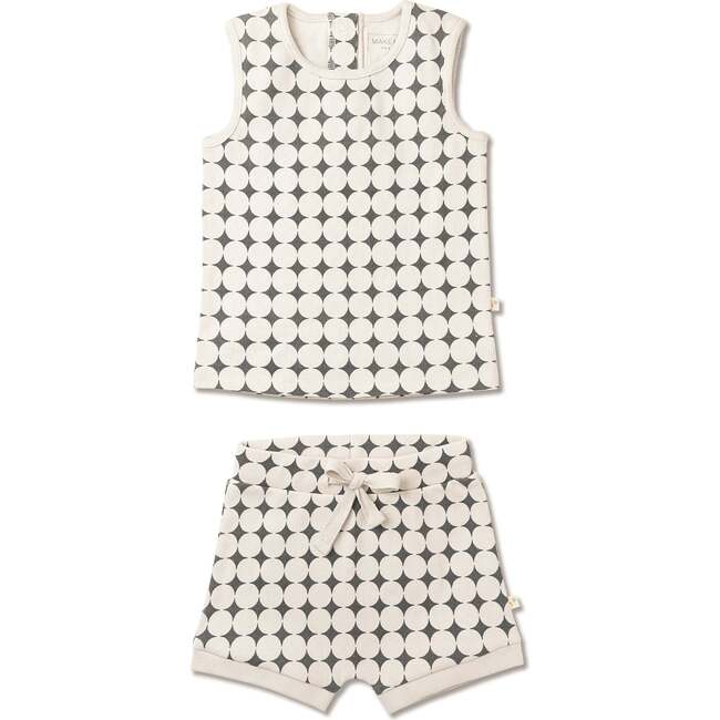 Organic Tank & Tee Shorts Set, Mod Dots