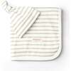 Organic Swaddle Blanket & Hat Set, Sage Stripes - Swaddles - 1 - thumbnail