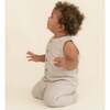 Organic Sleeveless Full Romper, Brown Stripes - Rompers - 2
